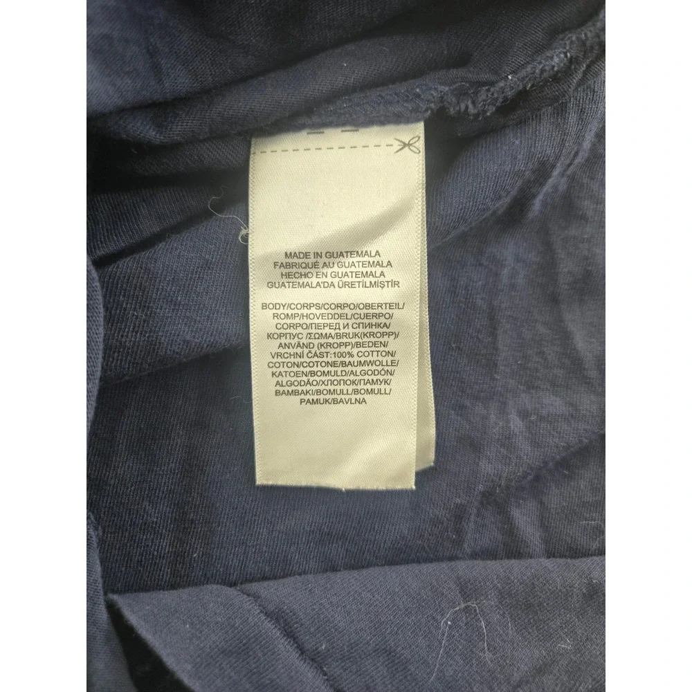 Polo Ralph Lauren Shirt Mens Large Navy Blue Custom Slim Fit Graphic Logo Tee